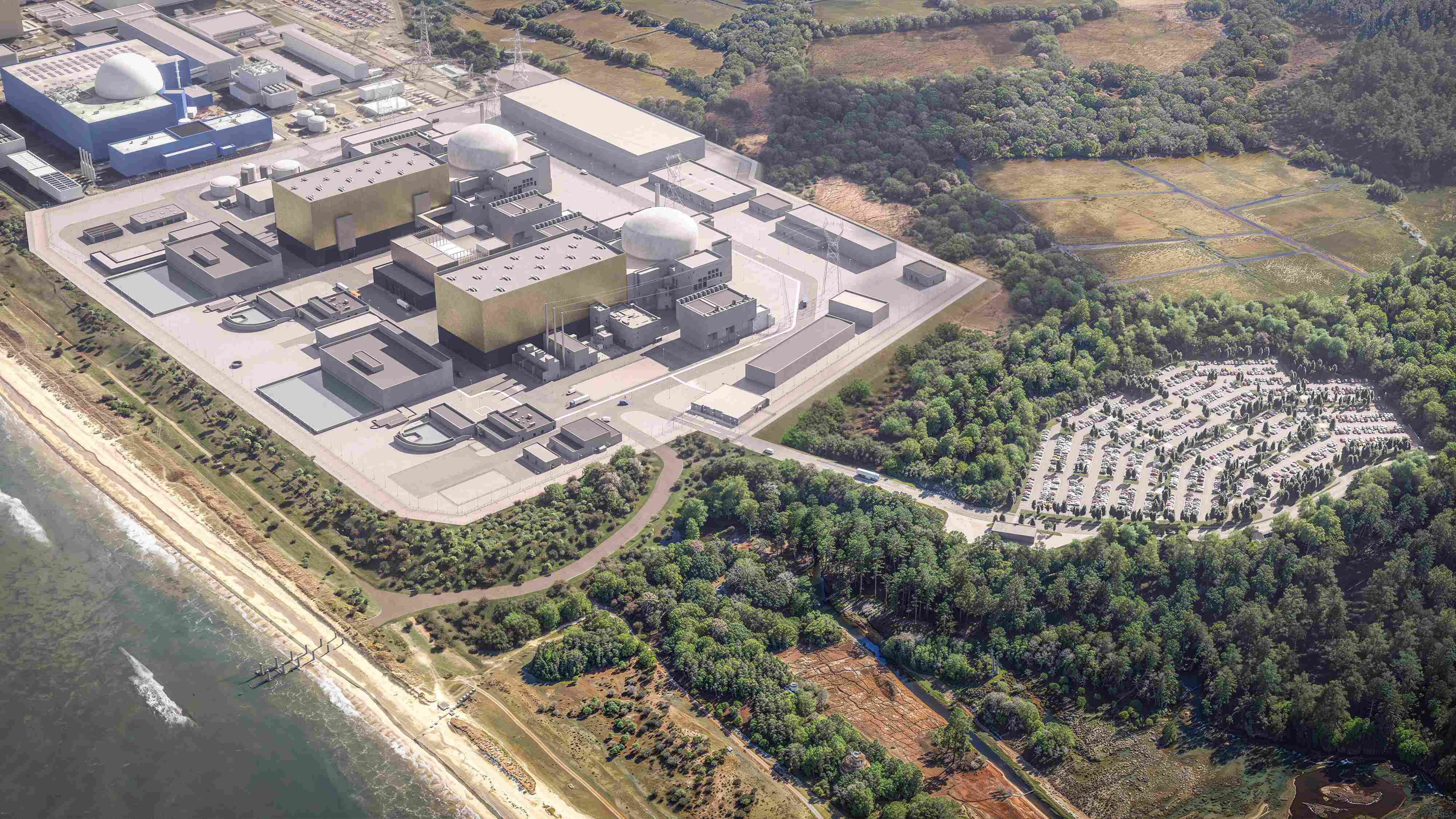 Aerial view of Sizewell C