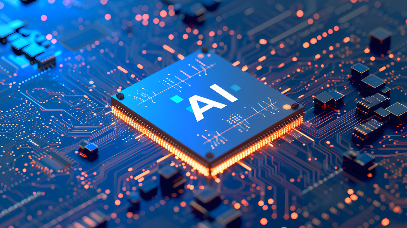 A computer chip with letters 