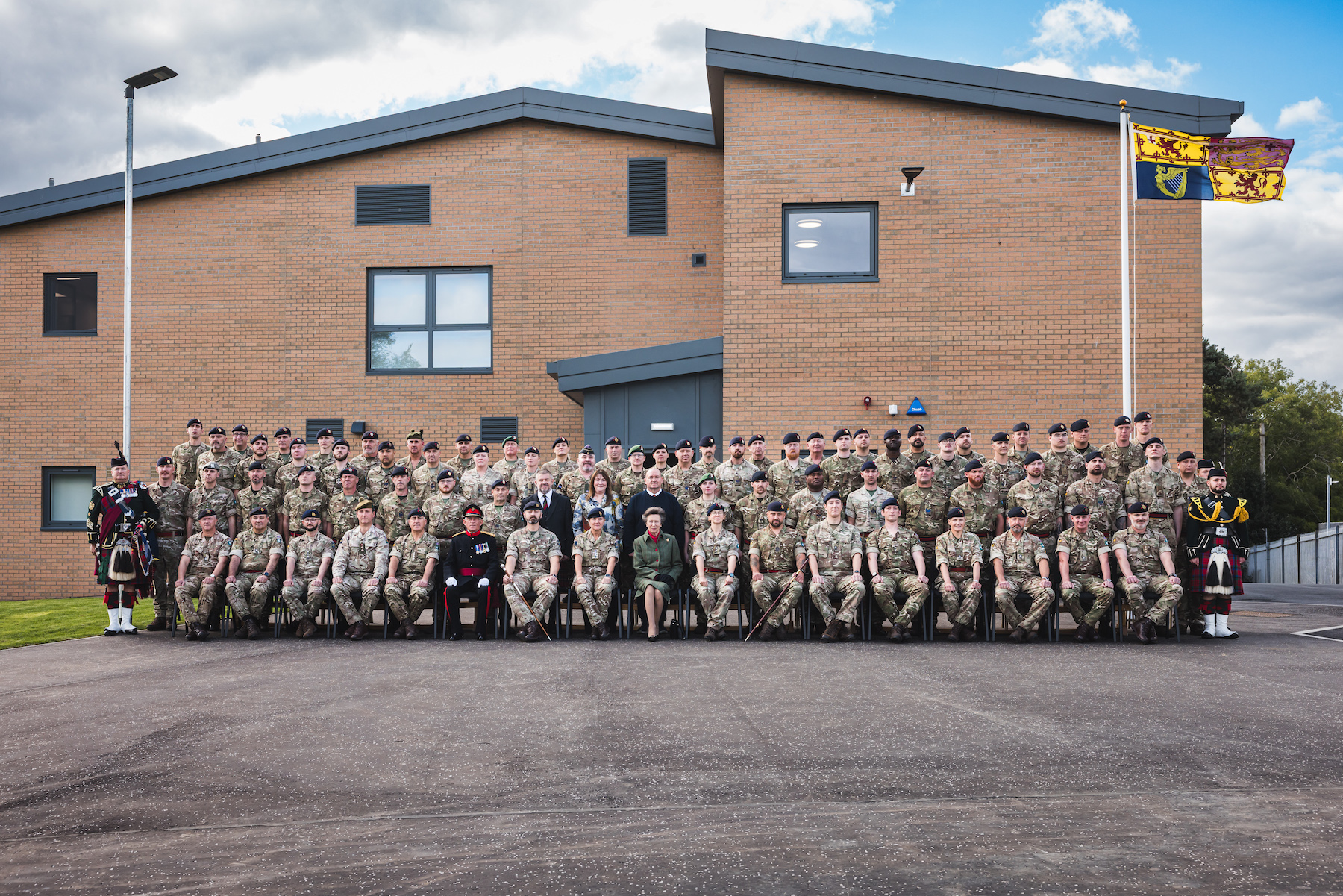 Members of 154 (Scottish) Regiment RLC, 239 (Fife) Transport Squadron, and the Dunfermline Detachment of The Black Watch Battalion Army Cadet Force gathered at the newly opened facility, officially inaugurated by Her Royal Highness The Princess Royal.