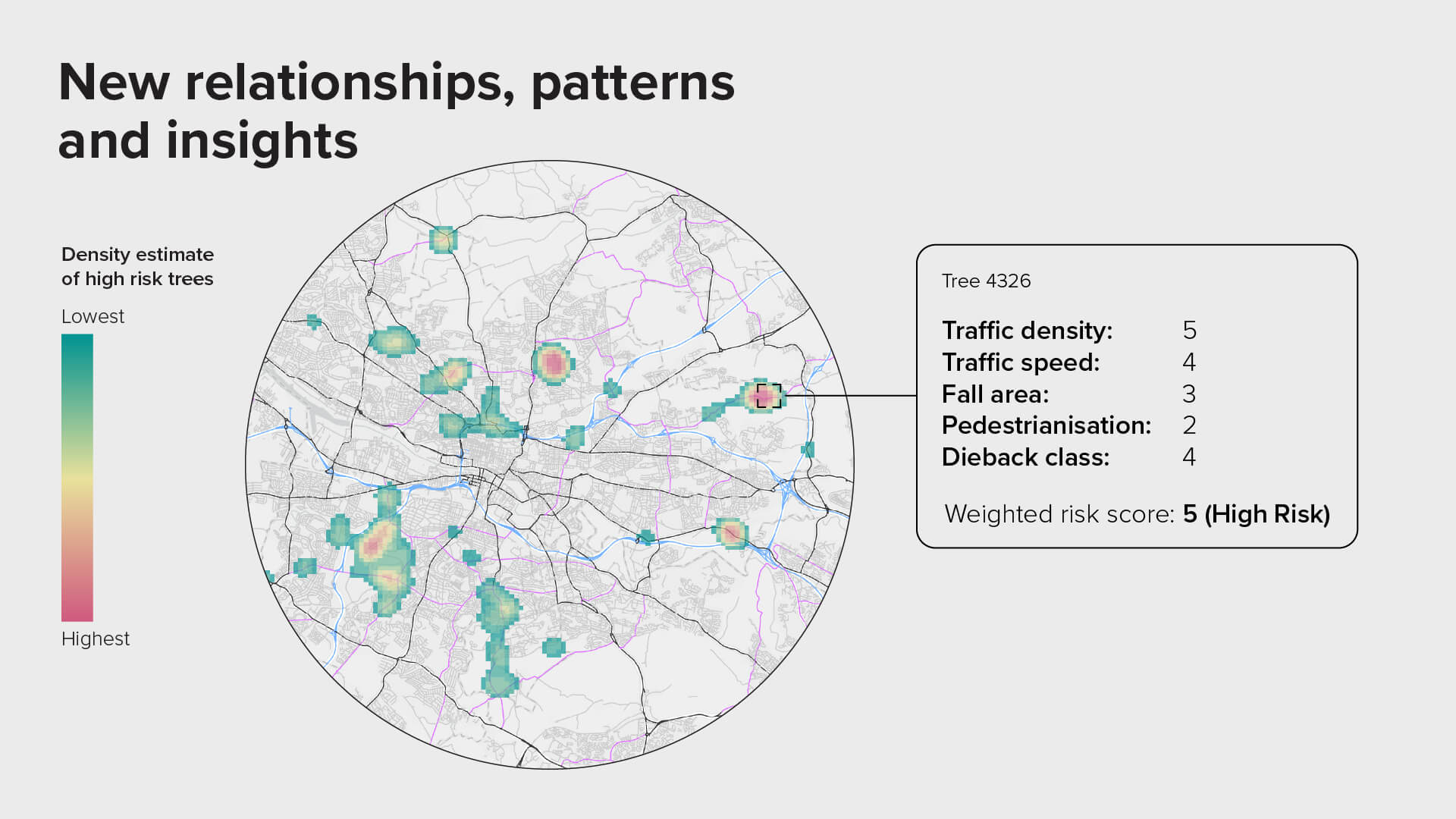 Map showing data for ash dieback detection.