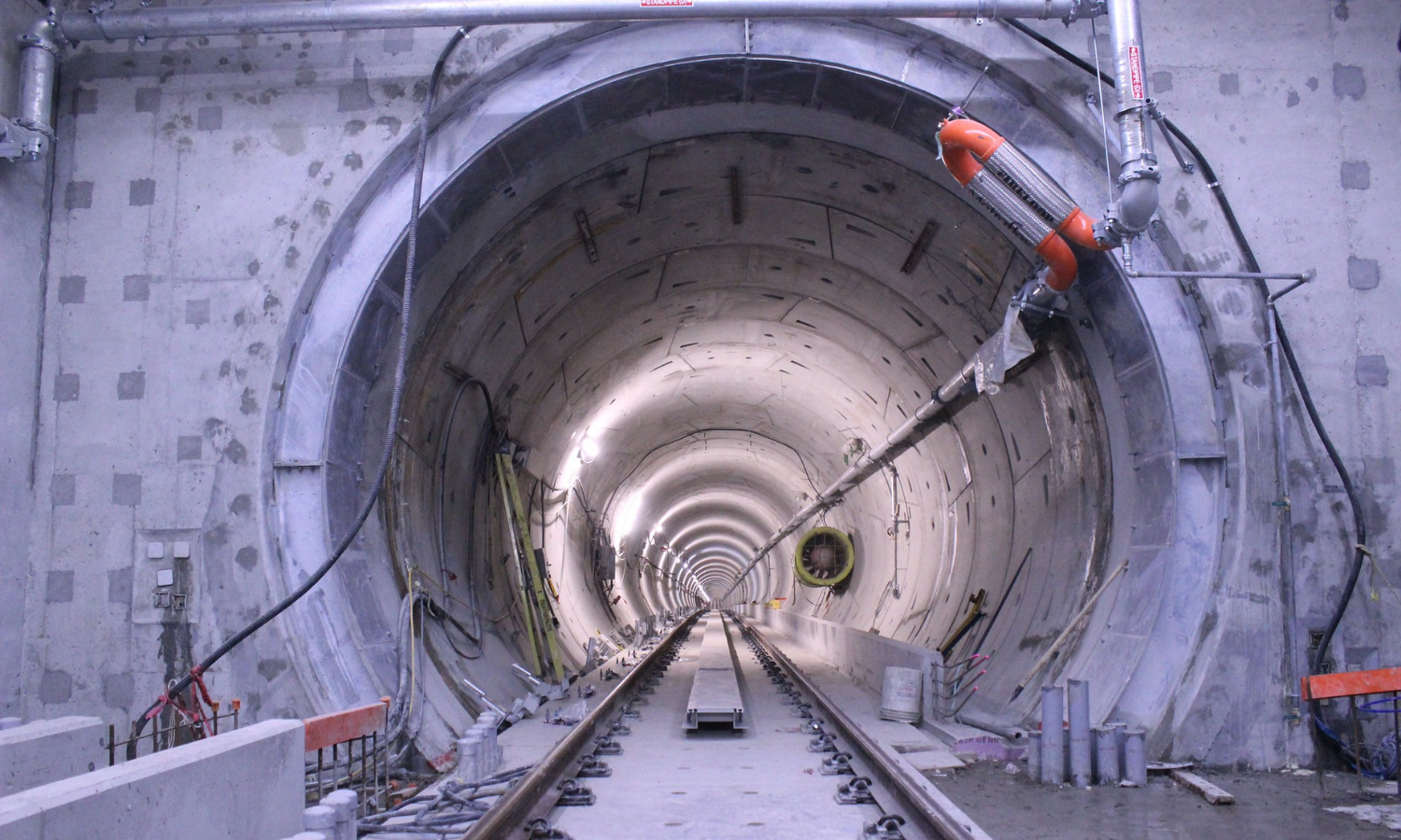 Broadway subway tunnel project showing a cross-section of the tunnel.