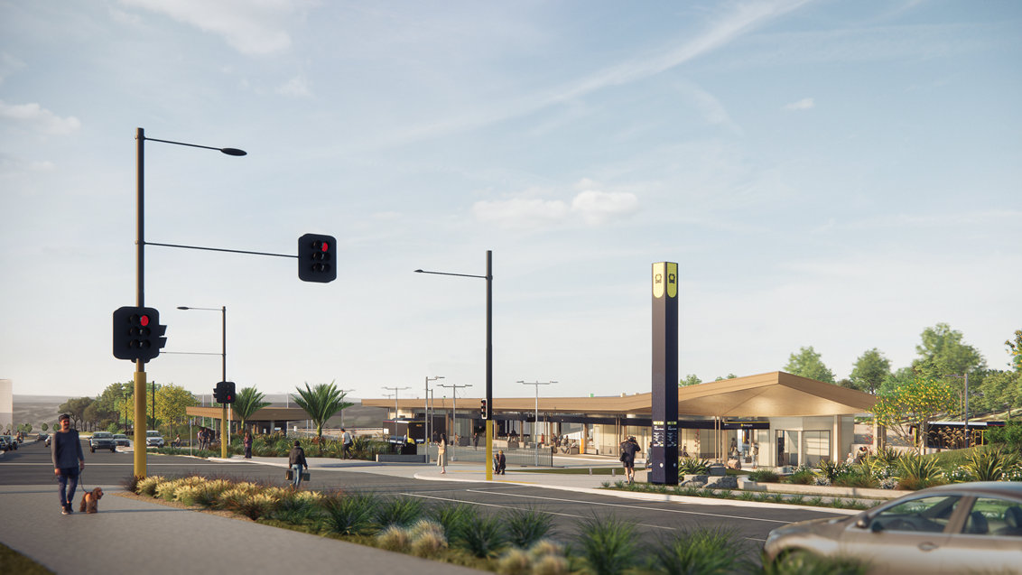 Artists impression of Westgate Station, Auckland, New Zealand.