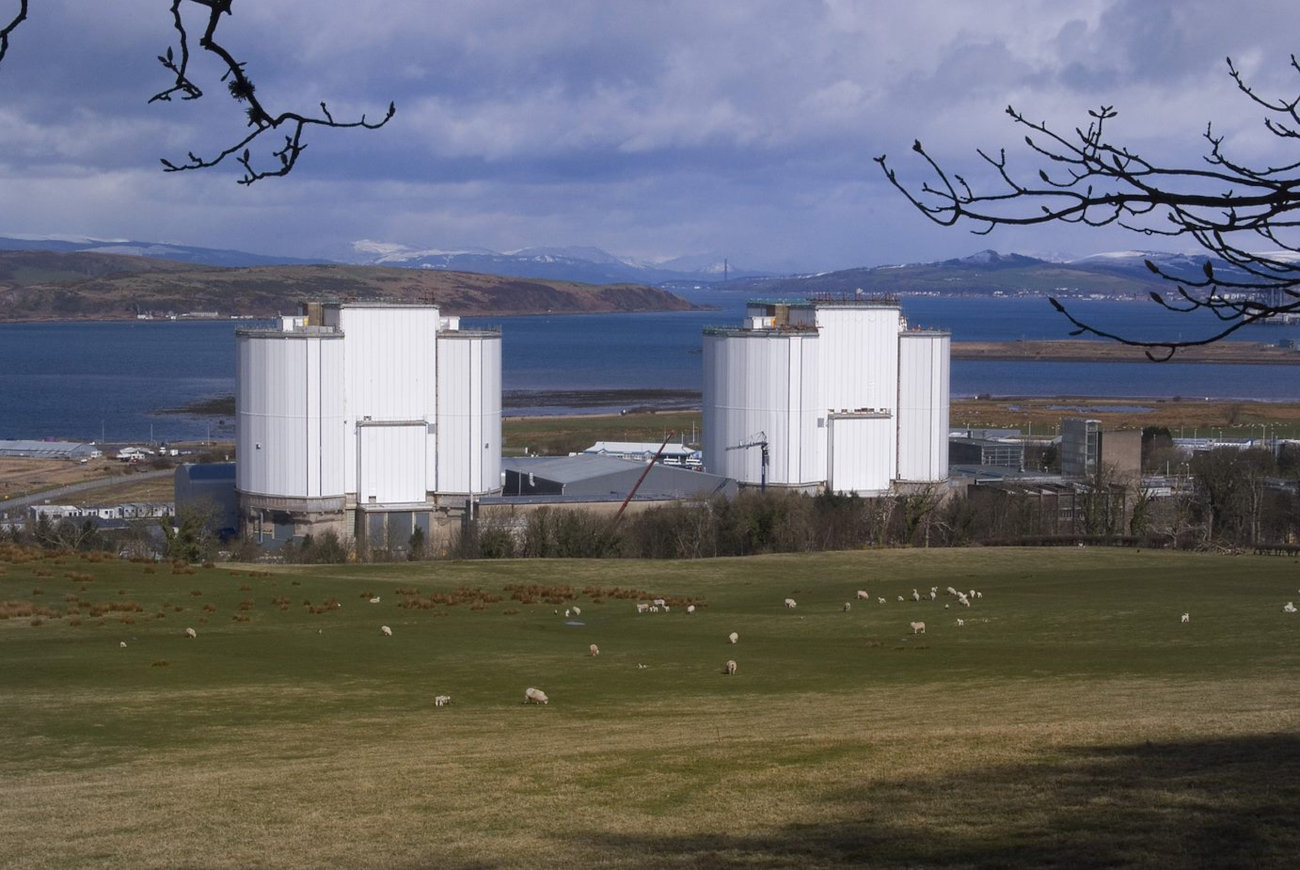 Nuclear plant buildings in Scotland.