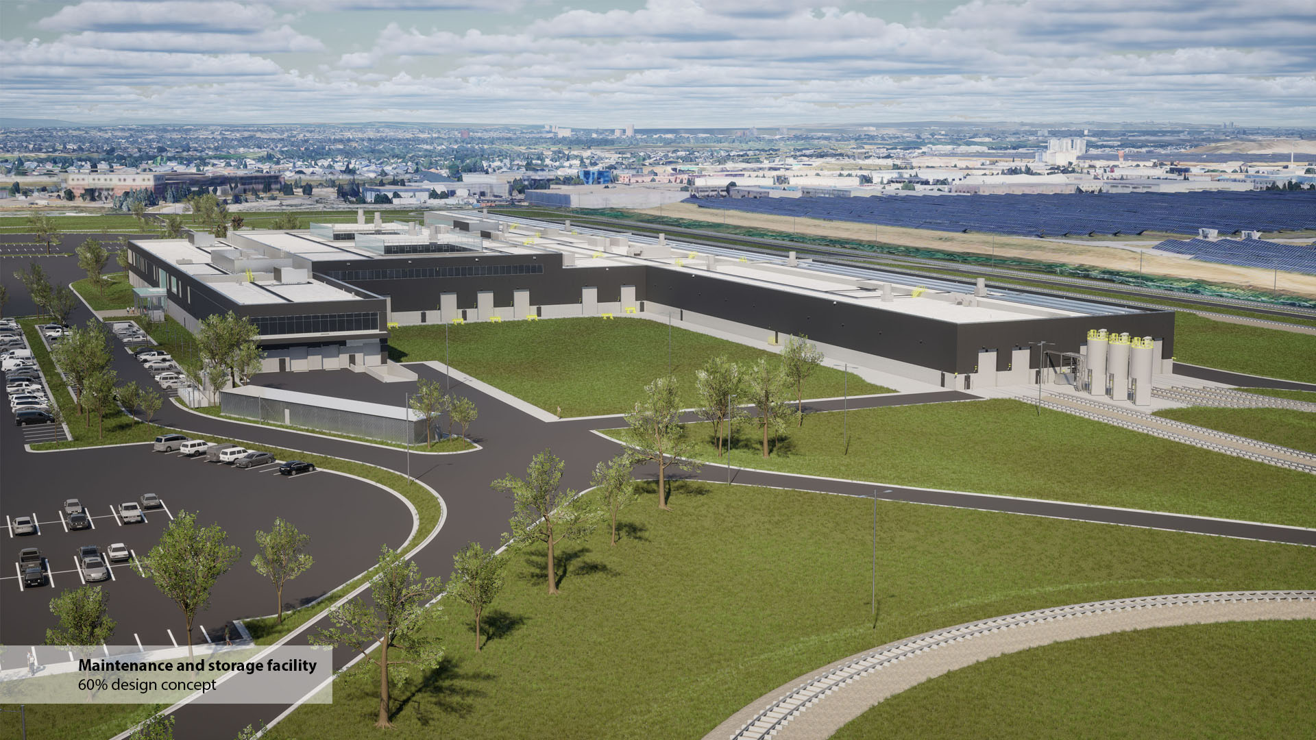 Digital render of a light rail station.
