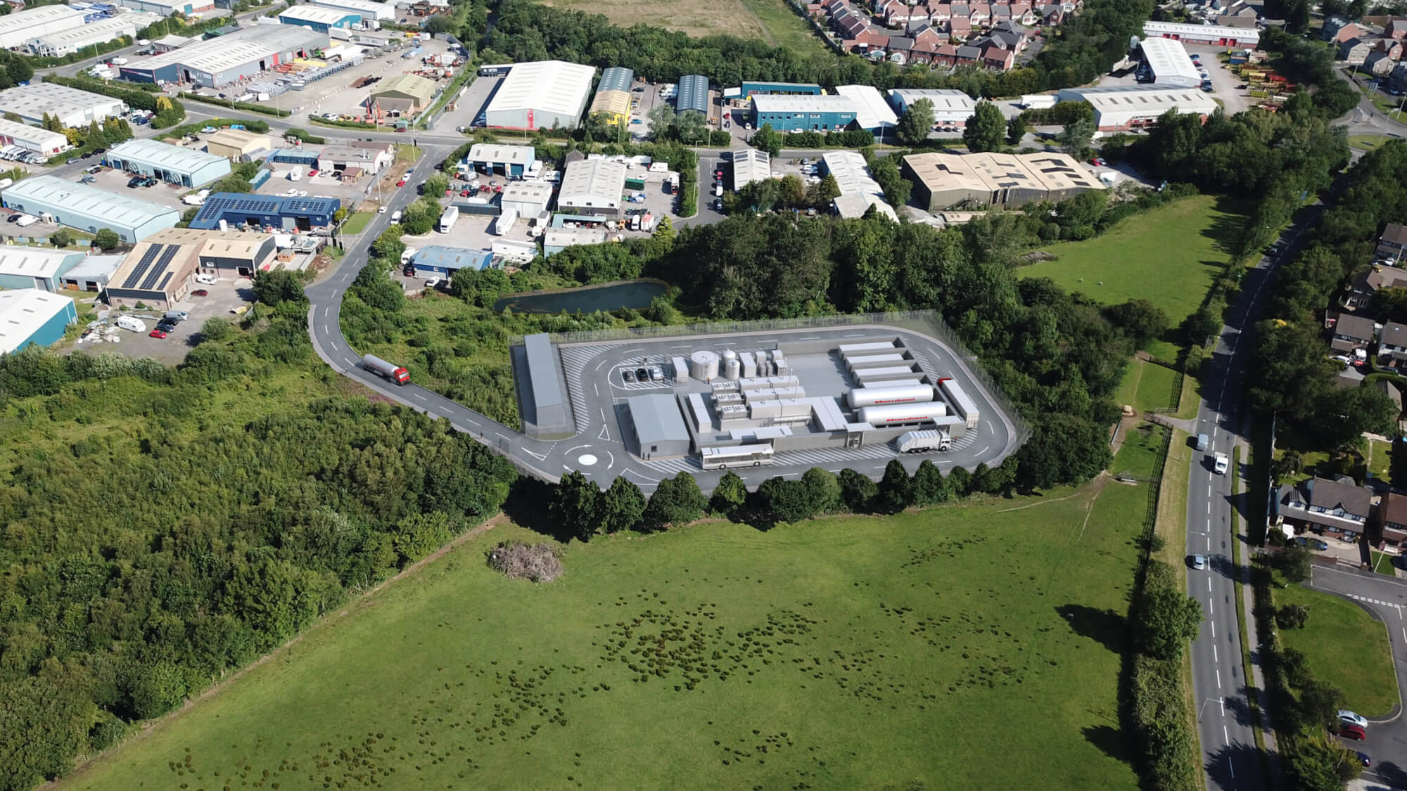 Digital rendering of HyBont hydrogen plant.