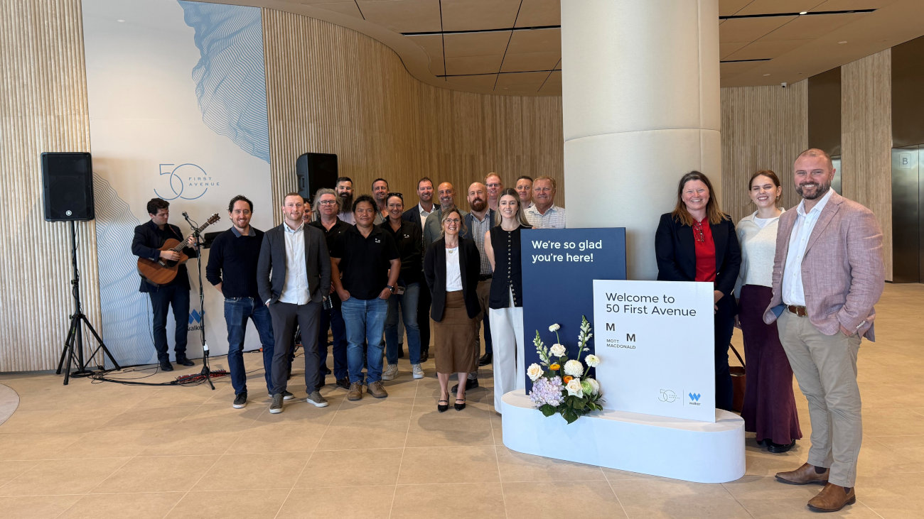 Mott MacDonald staff at the opening of a new office space in Maroochydore, Australia.