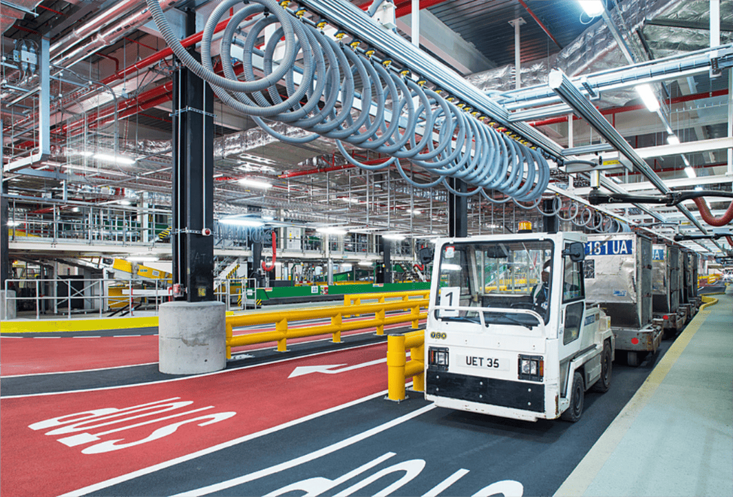 Luggage vehicle at Heathrow airport