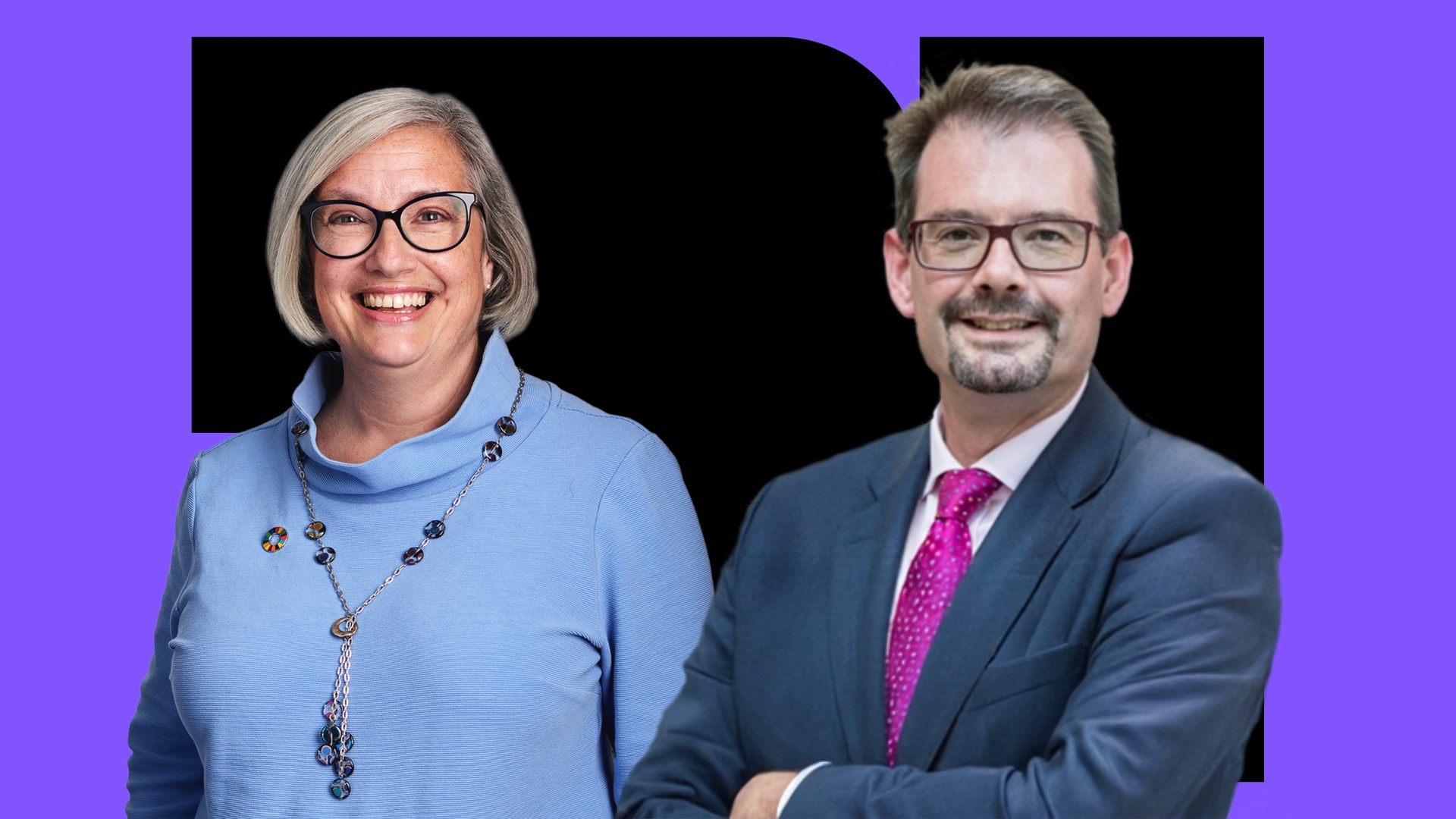 Headshots of Jason Buckland and Kim Yates, newly appointed aviation leaders at Mott MacDonald