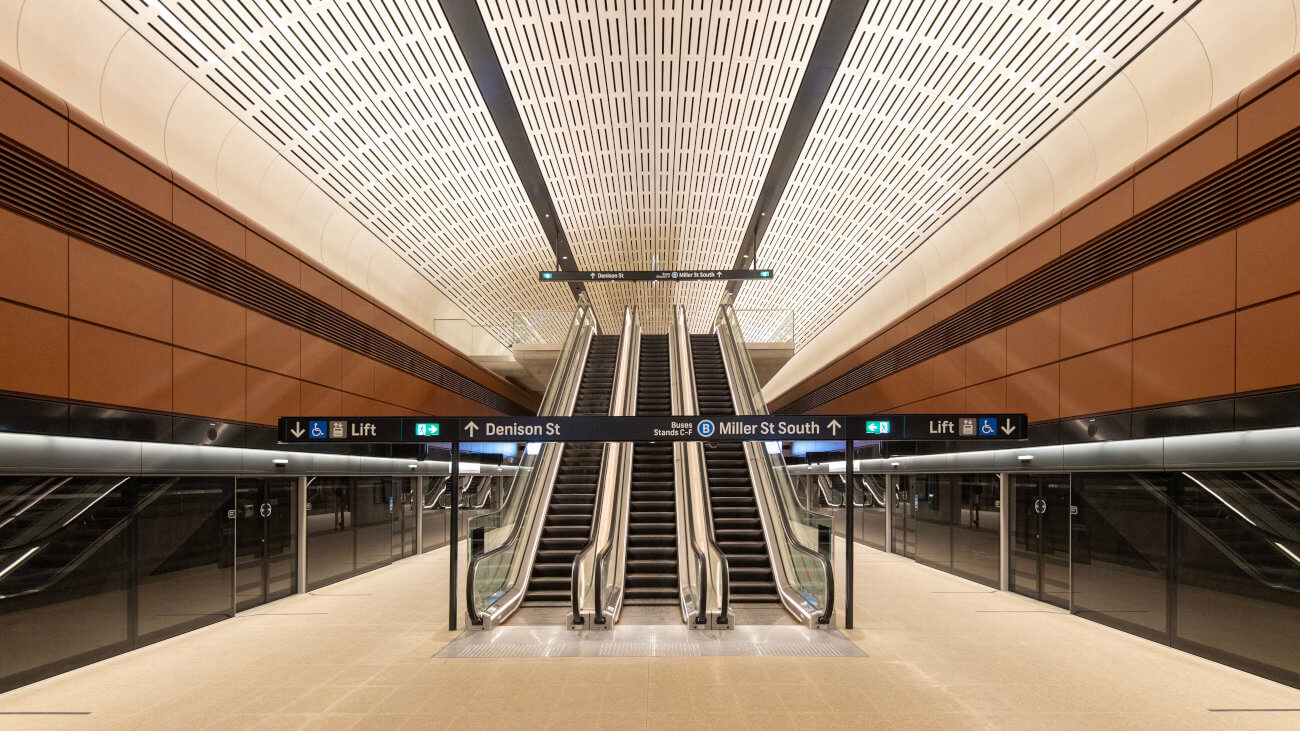 Platforms at the new Victoria Cross Station in Sydney.