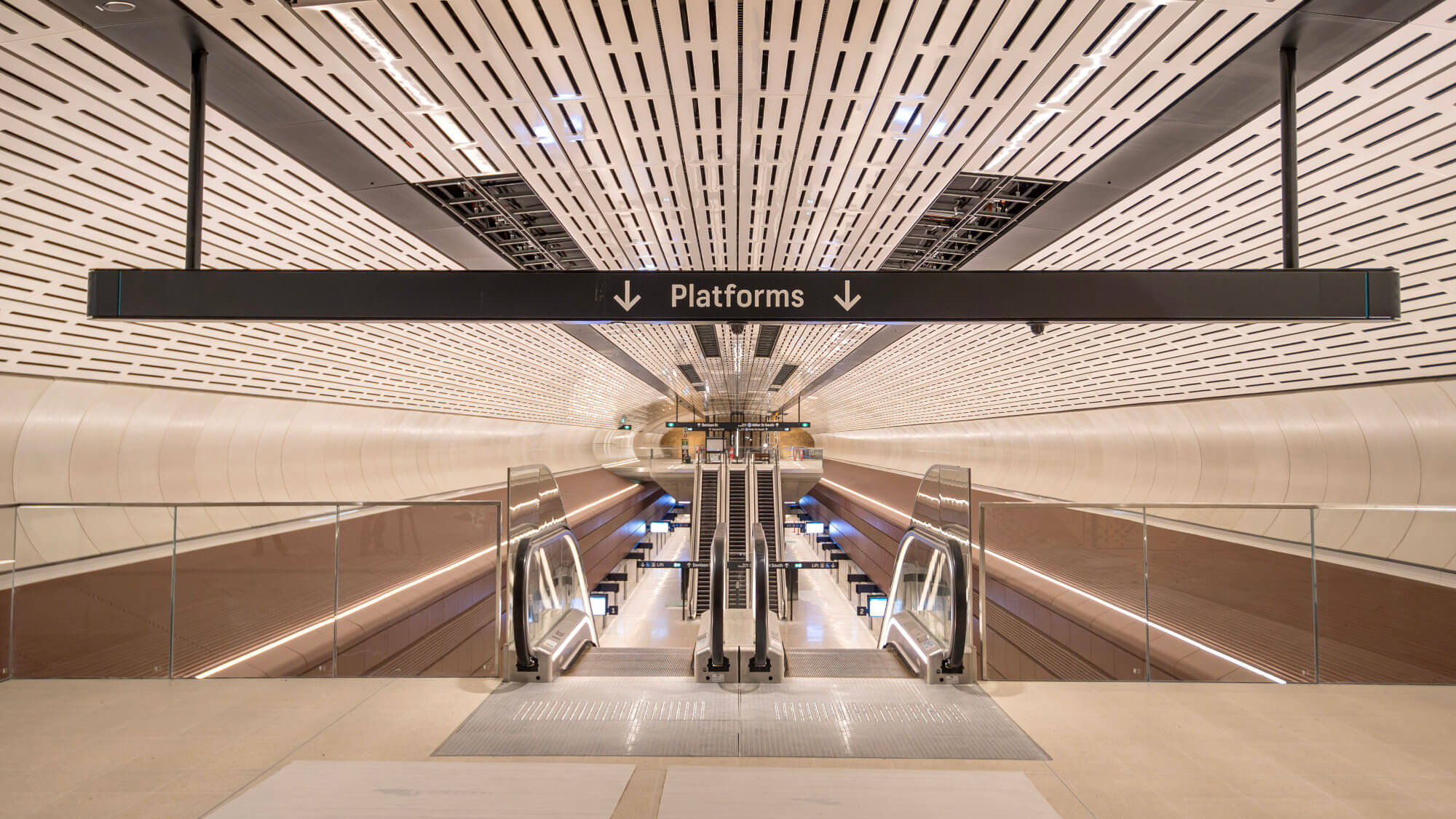 Platforms at the new Victoria Cross Station in Sydney.