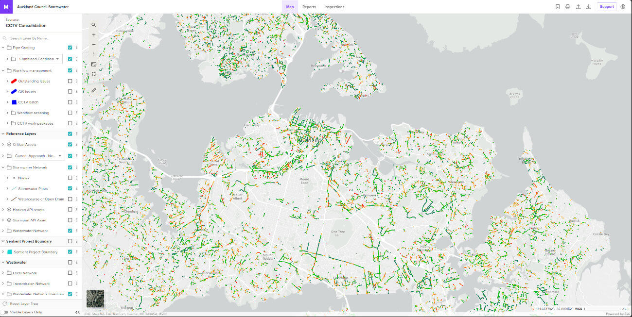 Software dashboard showing a map.