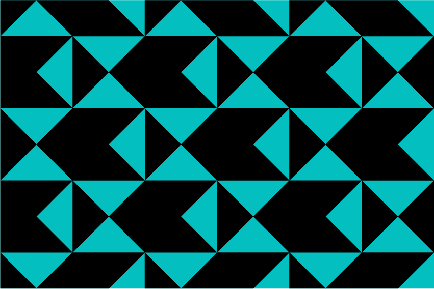 Abstract image with black and teal shapes.