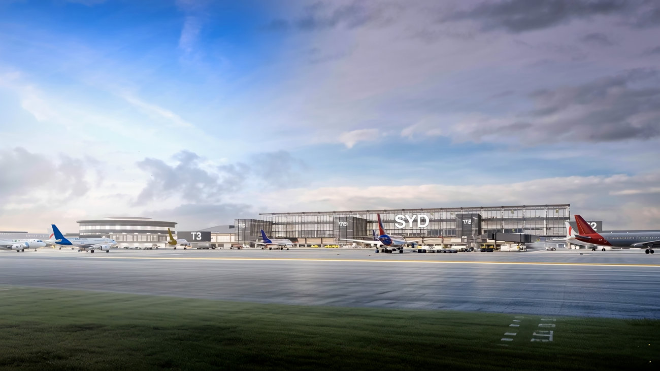 Digital render of Syndey Airport.