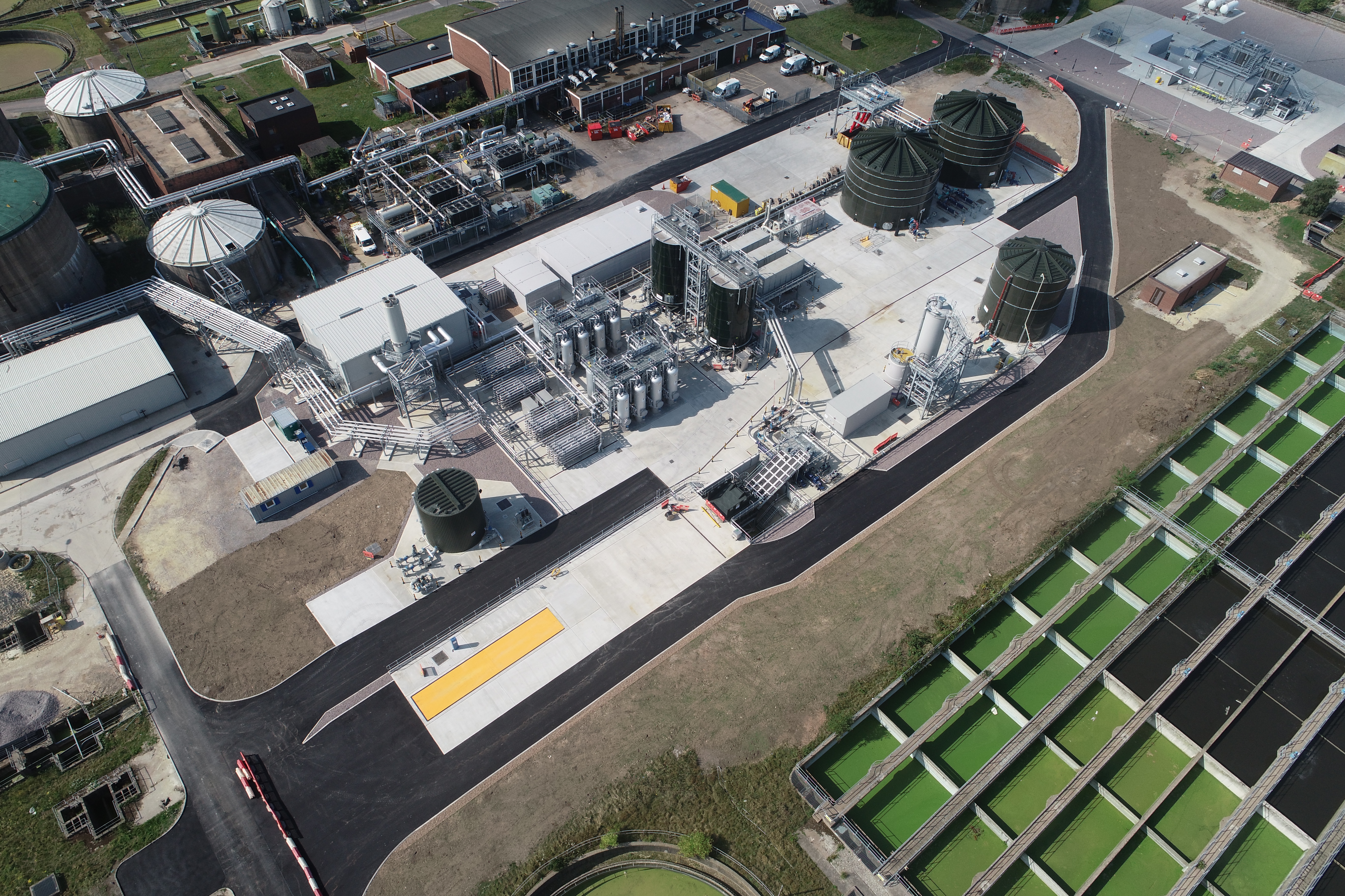 An overhead view of the Stoke Bardolph Advanced Digestion plant. 