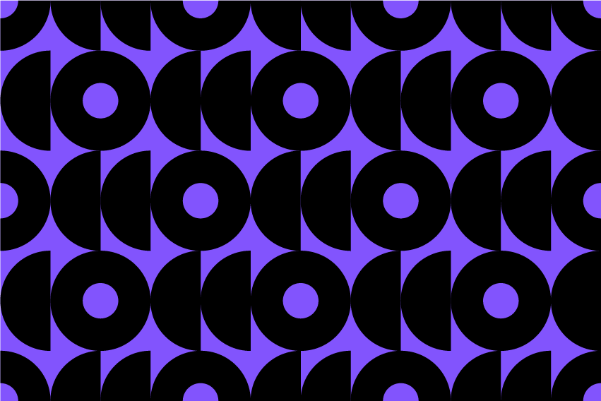 Image of purple background with half-circle and full-circle shapes.