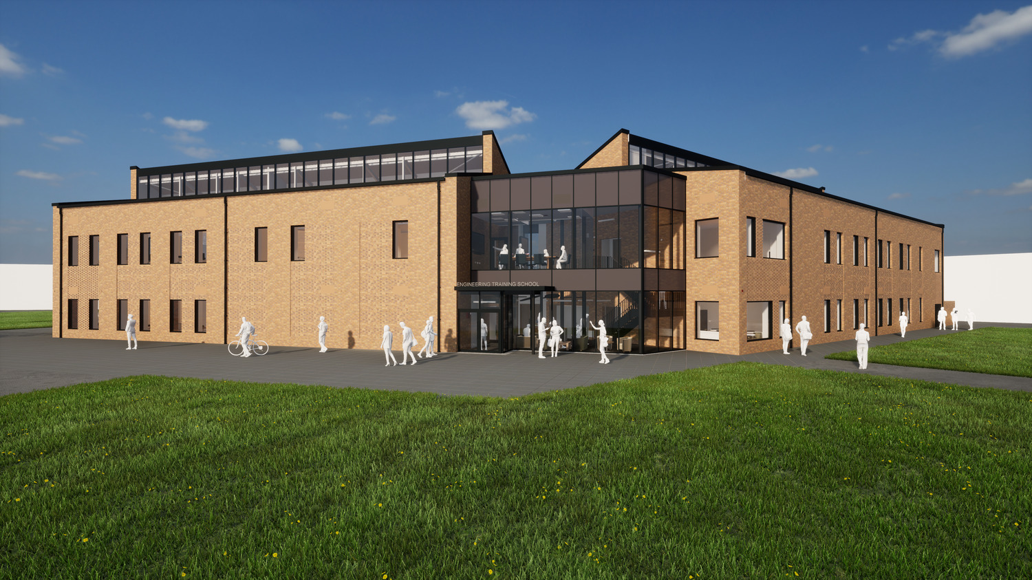 A design concept for the new Engineering Training School at the Royal Naval Air Station (RNAS) Culdrose in Cornwall, delivered by Mott MacDonald